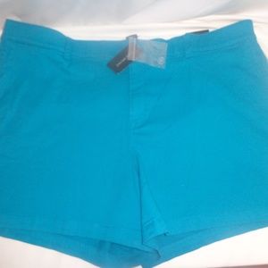 Shorts 26 Lane Bryant Teal Blue Girlfriend Plus Size Chino Twill Pockets NWT